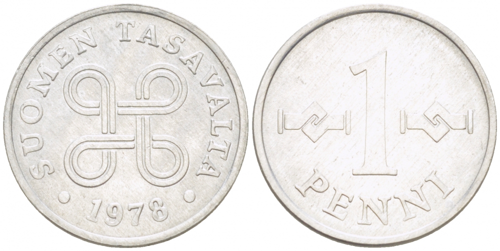 Финляндия 1 пенни 1978 KM 44а алюминий 3996-1034