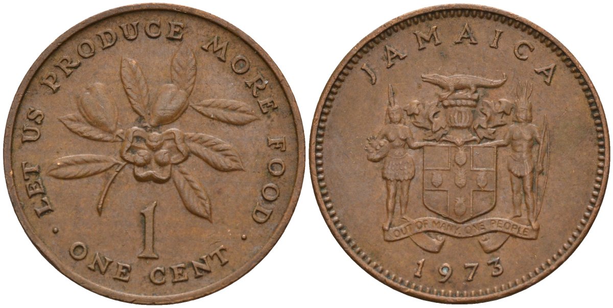 Ямайка 1 цент 1973 KM 51 бронза 4143-512