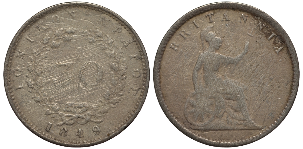 Греция, Ионические острова 30 лепта 1834 Британская администрация (1809-1863) KM 35 серебро 650-845