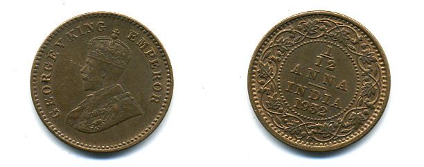 ИНДИЯ 1/12 АННА 1932 57-232