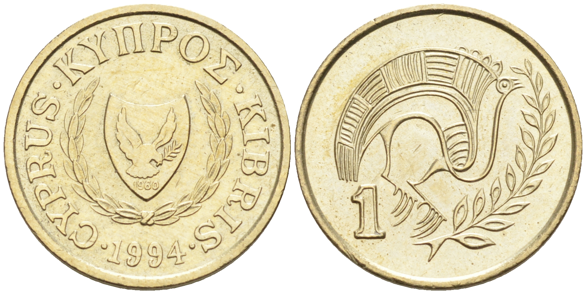 Кипр 1 цент 1994  KM 53.3 никель латунь    4115-368