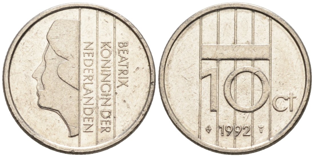 Нидерланды 10 центов 1982 Беатрикс (1980-2013) KM 203 никель 4567-563