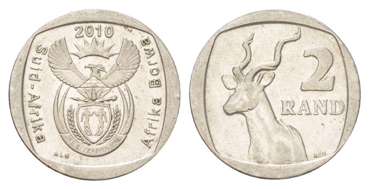 ЮАР 2 ранда 2010 KM 498 медь плакированная никелем 4628-257