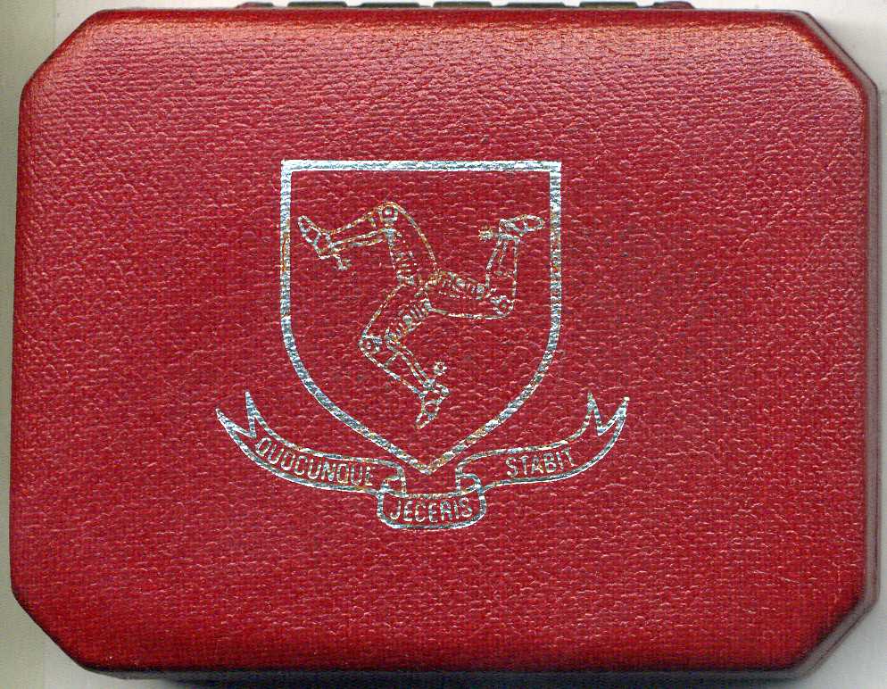 Остров Мэн 1 крона 1978 25 лет коронации королевы Елизаветы II, соколы, в оригинальной коробке, с сертификатом KM 43а серебро PROOF 3-4-4-19