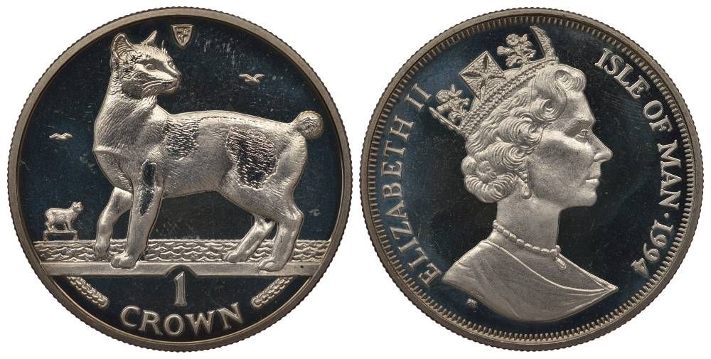 Остров Мэн 1 крона 1994 Японский бобтейл KM 381 медно-никель UNC 1068-6-31