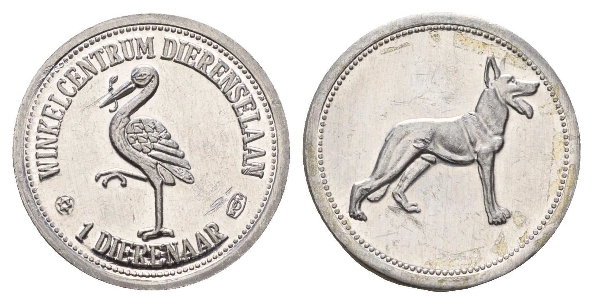 Нидерланды жетон торгового цента - 1 Dierenaar собака, диаметр 25 мм, вес 2 гр алюминий 4678-546
