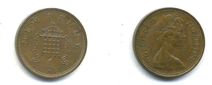 Великобритания 1 пенни 1971 Елизавета II (1952-2022) KM 915, Spink 4237 (B1) бронза 35-734