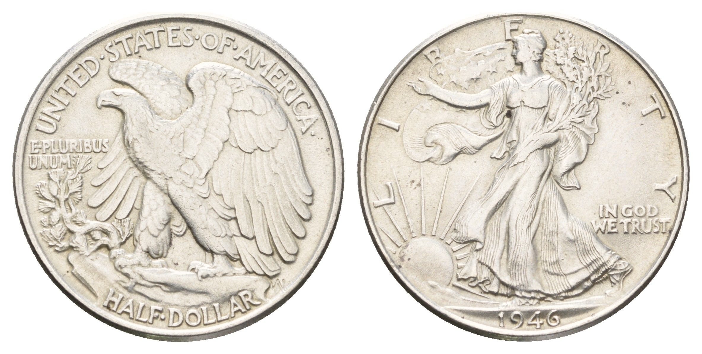 США 1/2 доллара (50 центов) 1946 KM 142 серебро 3711-915