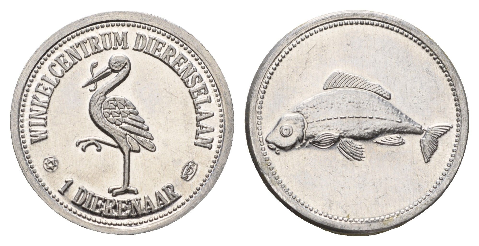 Нидерланды жетон торгового цента - 1 Dierenaar рыба, диаметр 25 мм, вес 2 гр алюминий 4678-545
