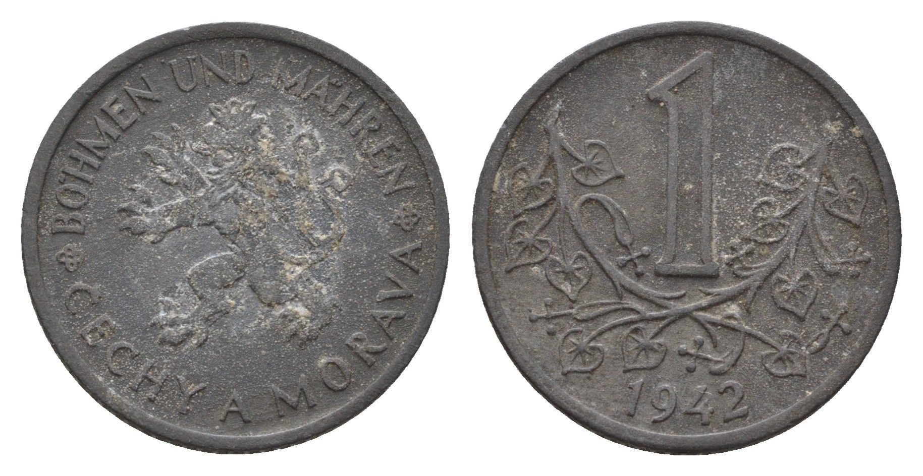 Богемия и Моравия 1 крона 1942 KM 4 цинк 4648-735