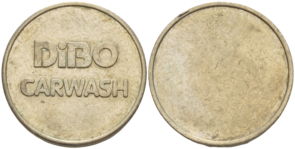 ГЕРМАНИЯ ЖЕТОН НА МОЙКУ АВТОМОБИЛЯ DIBO, CARWASH белый металл 4544-851