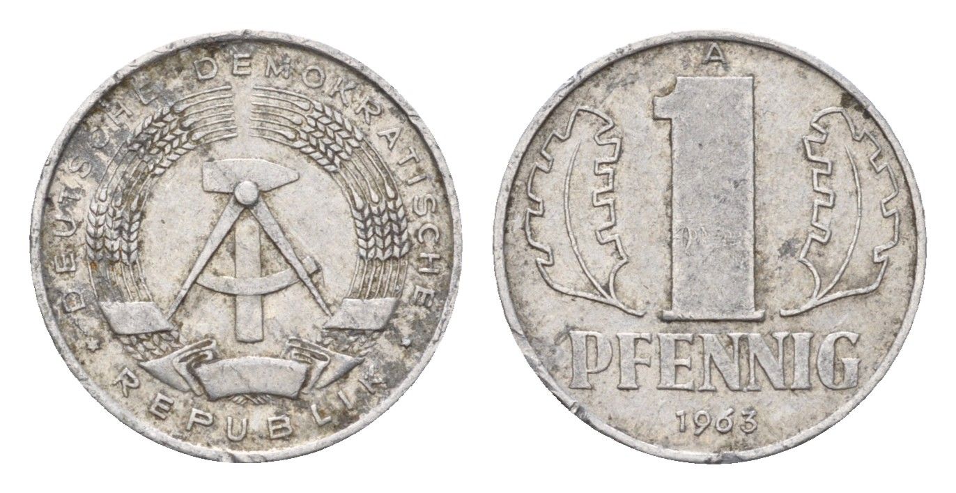 ГДР 1 пфенниг 1968 KM 8.1 алюминий 4611-955