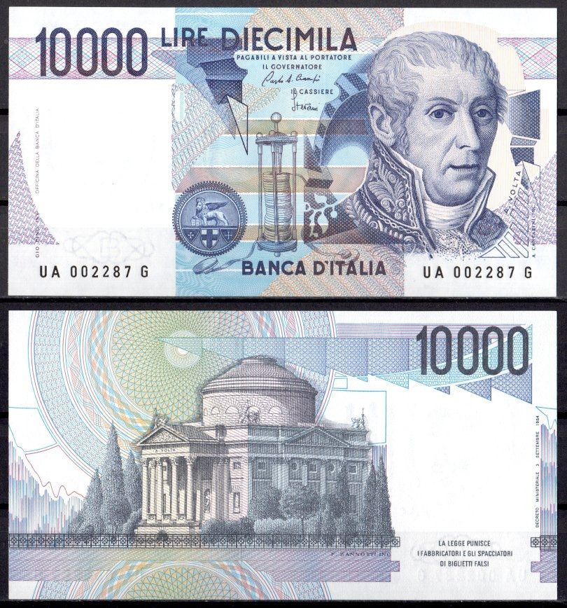 Италия 10000 лир 1984 Pick 112 a бумага UNC (пресс) 8621-8-3-2