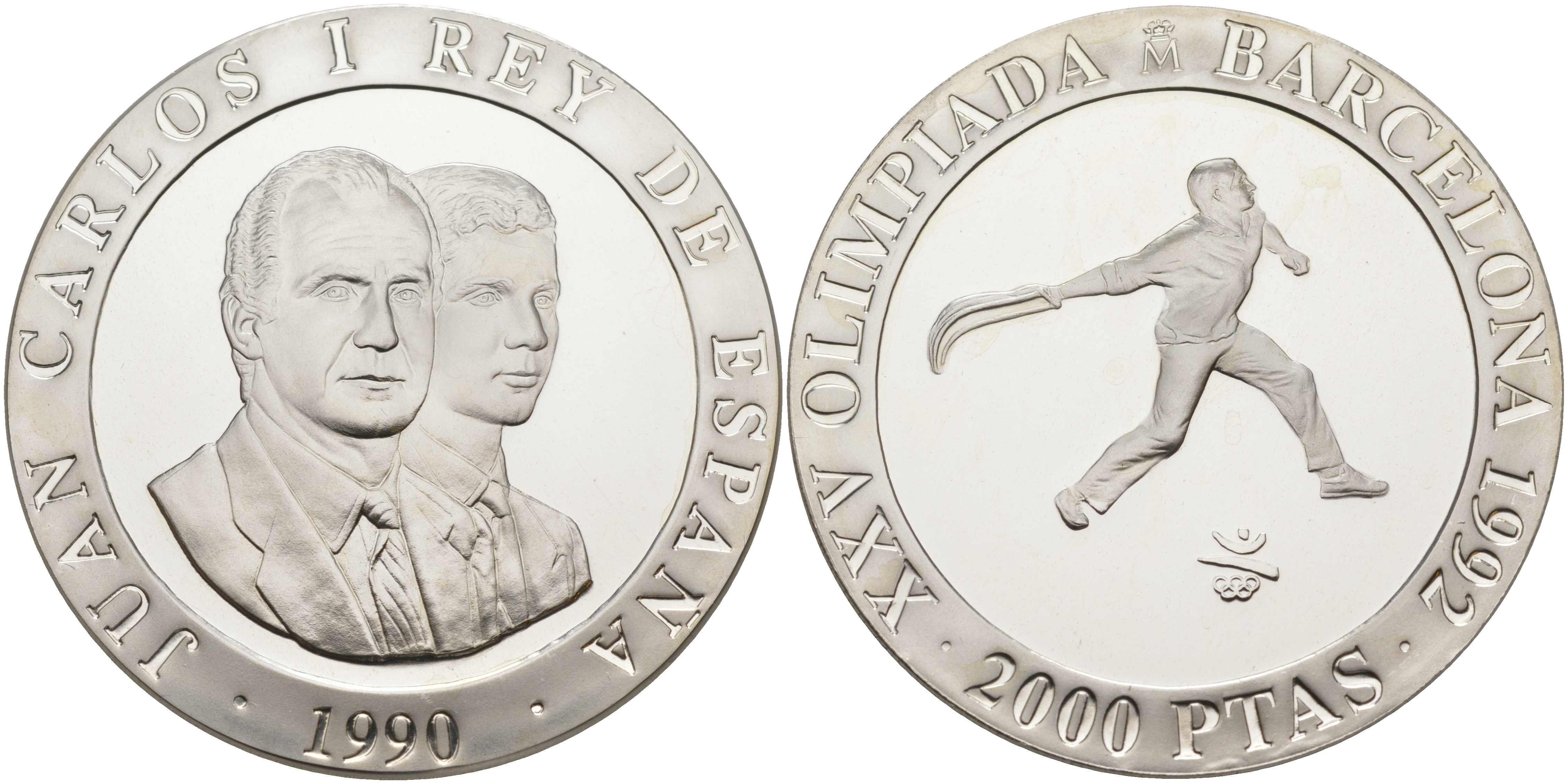 Испания 2000 песет 1990 XXV летние Олимпийские игры 1992 года в Барселоне, сквош KM 867 серебро PROOF 1091-9-22