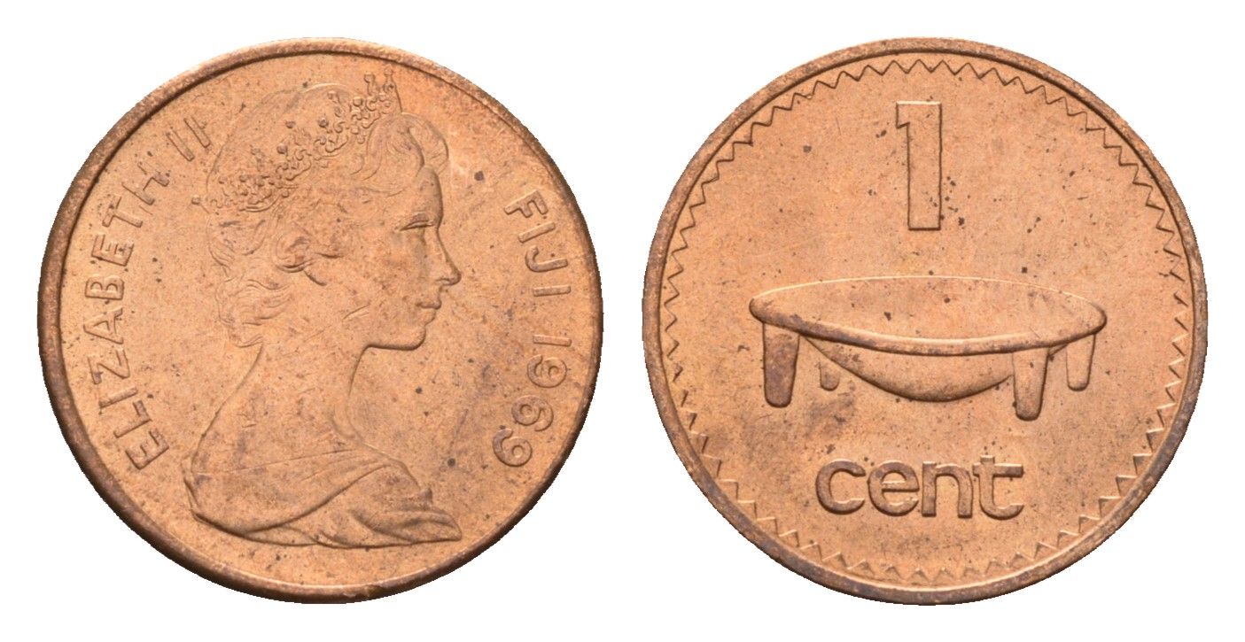 Фиджи 1 цент 1969 KM 27 бронза UNC 4623-1152