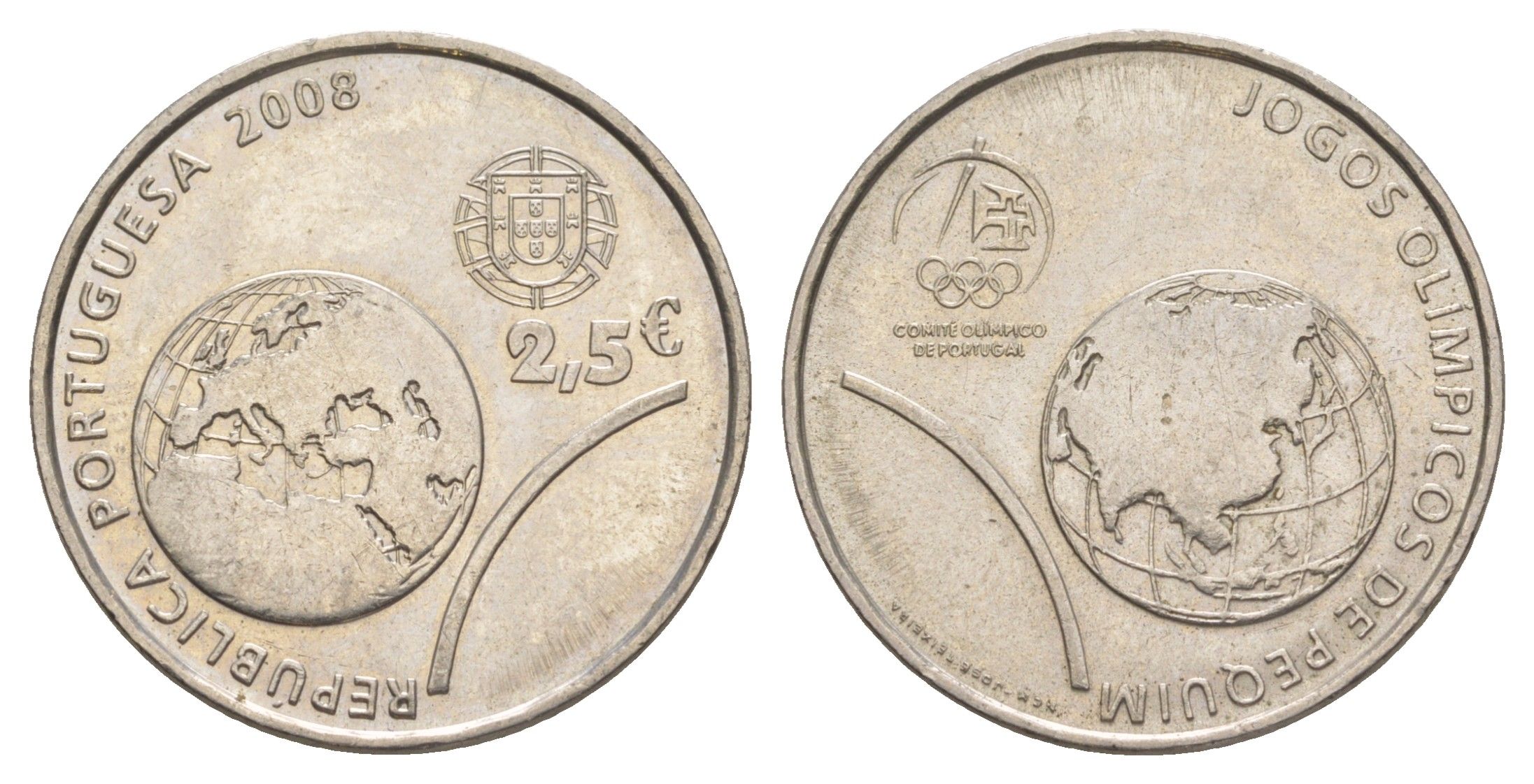 Португалия 2,5 евро 2008 XXIX летние Олимпийские игры, Пекин 2008 KM 790 медно-никель aUNC 4631-1224