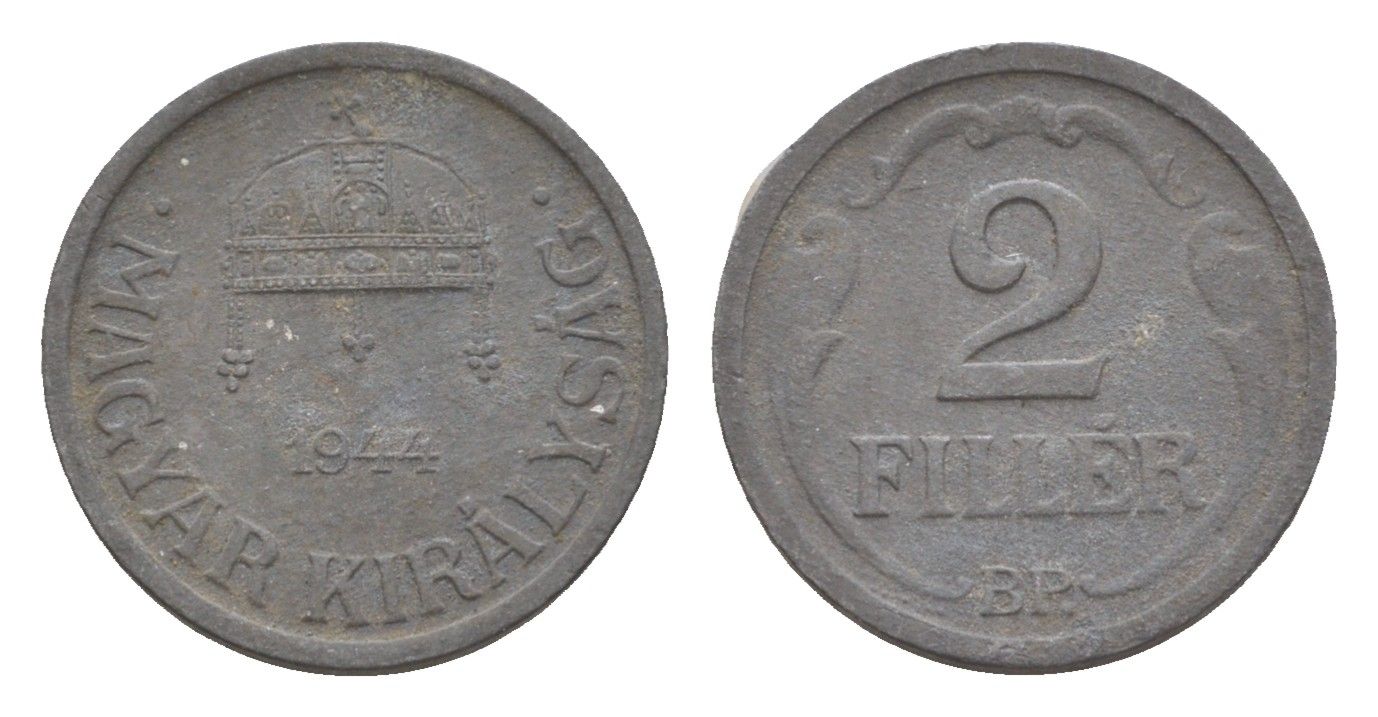 Венгрия 2 филлера 1944 BP KM 519 цинк 4658-358