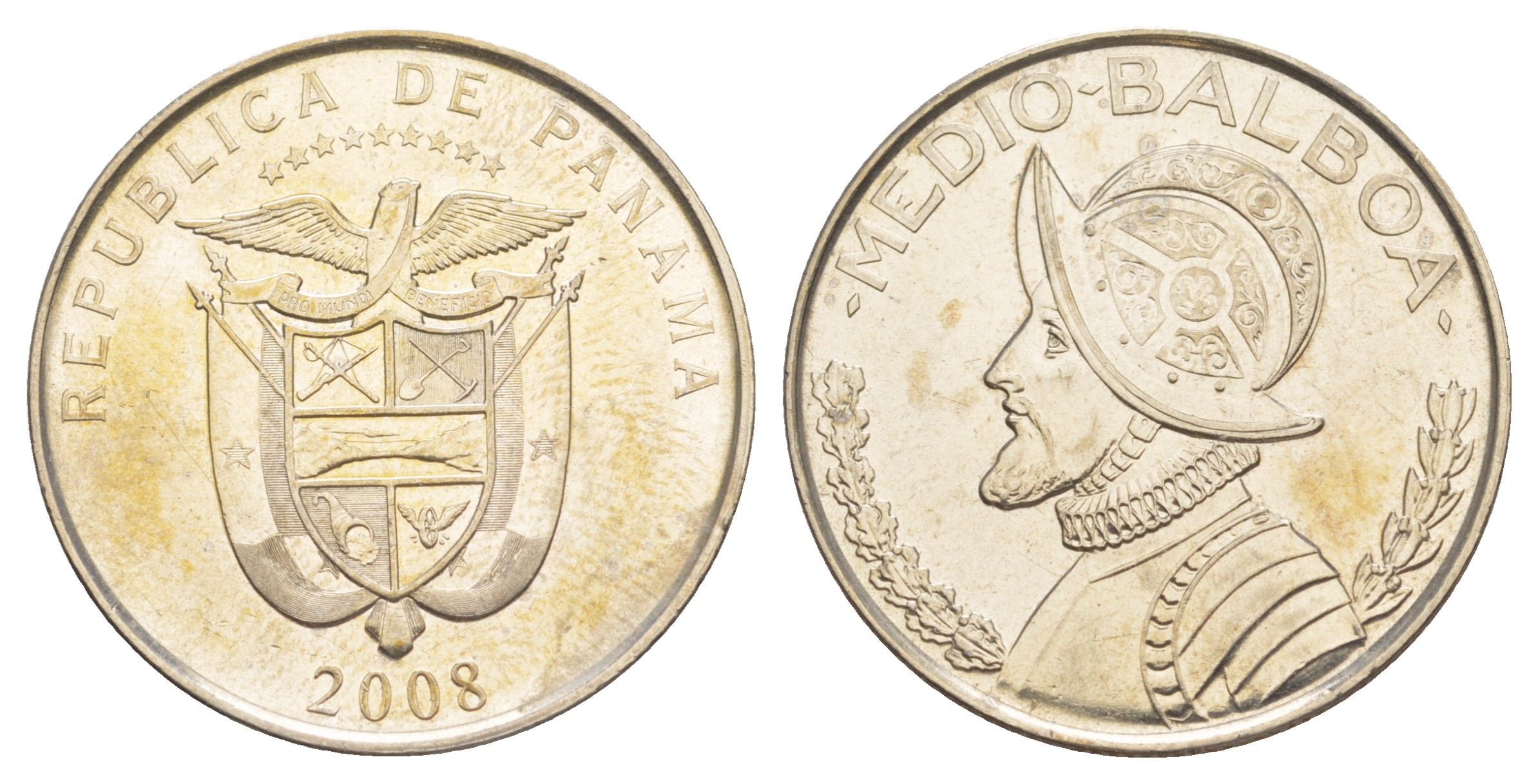 Панама 1/2 бальбоа (50 сентесимо) 2008 KM 129 медь плакированная медно-никелем 4645-133