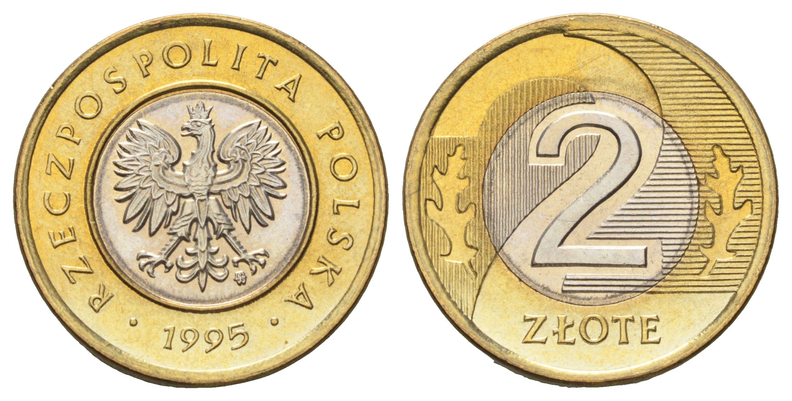 Польша 2 злотых 1995 Y 283 биметалл UNC 4654-833