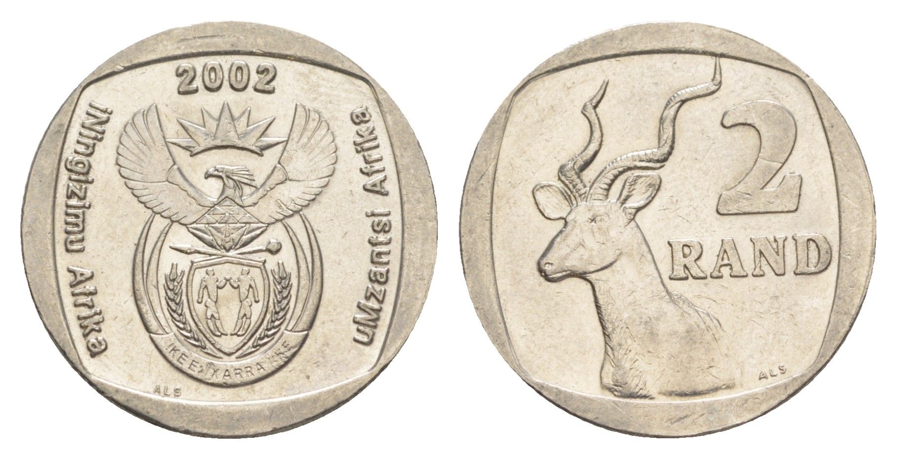 ЮАР 2 ранда 2002 KM 273 медь плакированная никелем UNC 4597-357