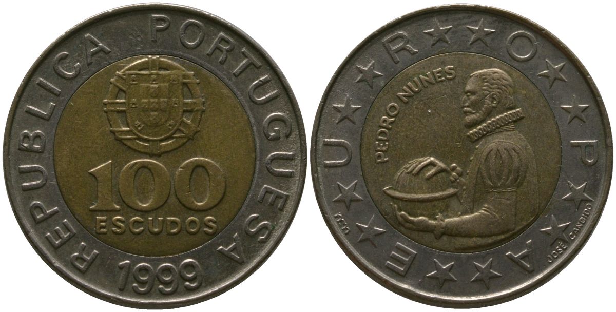 Португалия 100 эскудо 1999 INCM KM 645 биметалл 4582-113