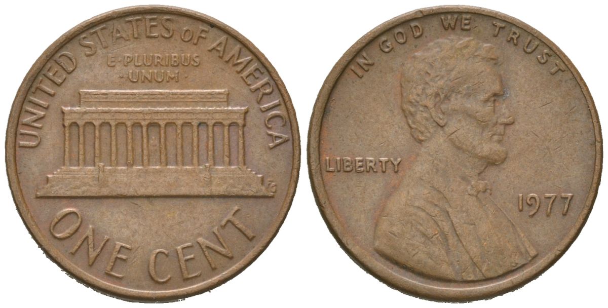 США 1 цент 1977 KM 201 медь цинк 4580-711