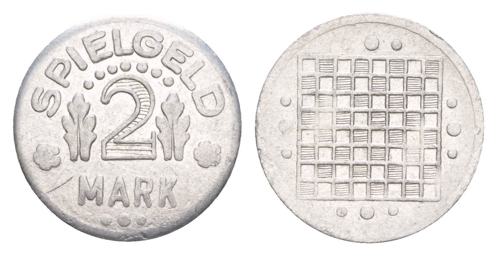 Германия игровой жетон в 2 марки ND разновидность - Глобус, вес 0,8 гр, диаметр 20 мм алюминий UNC 4636-959