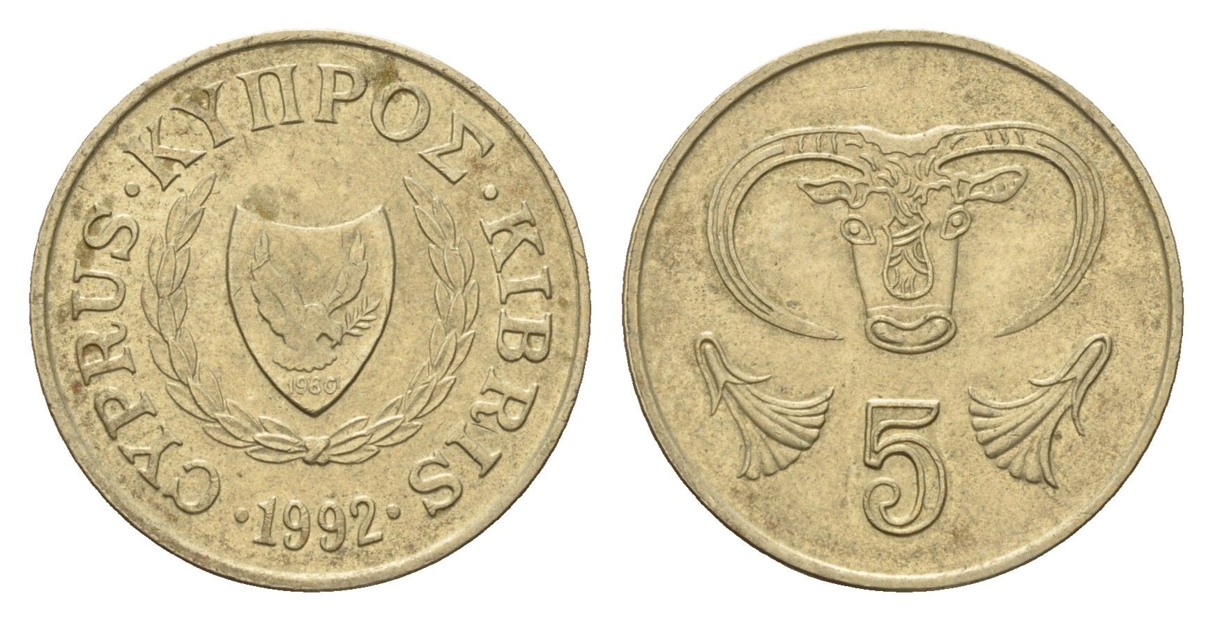 Кипр 5 центов 1992 KM 55.3 никель латунь 4617-416