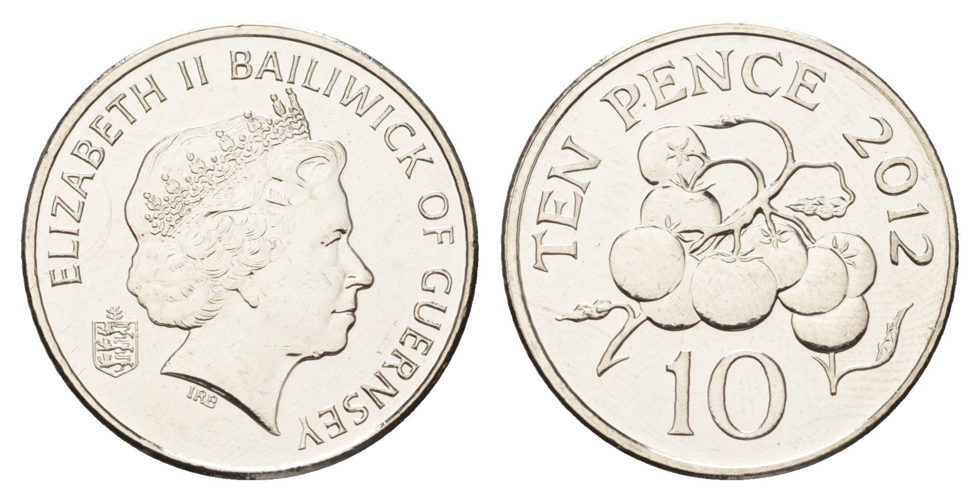 Гернси 10 пенсов 2012 год-тип, помидоры KM 149a сталь плакированная никелем UNC 4660-854