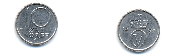 НОРВЕГИЯ 10 ЭРЕ 1990 KM 416 медно-никель 4379-338