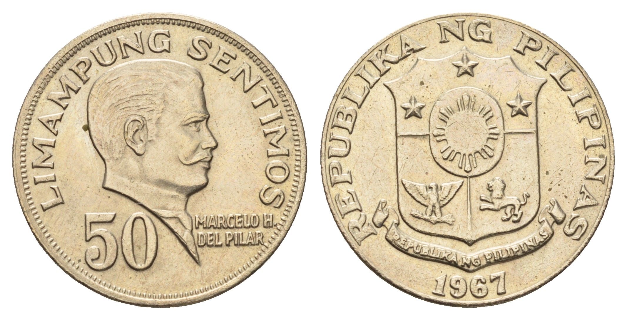 Филиппины 50 сентаво 1967 KM 200 медь цинк никель 4114-116