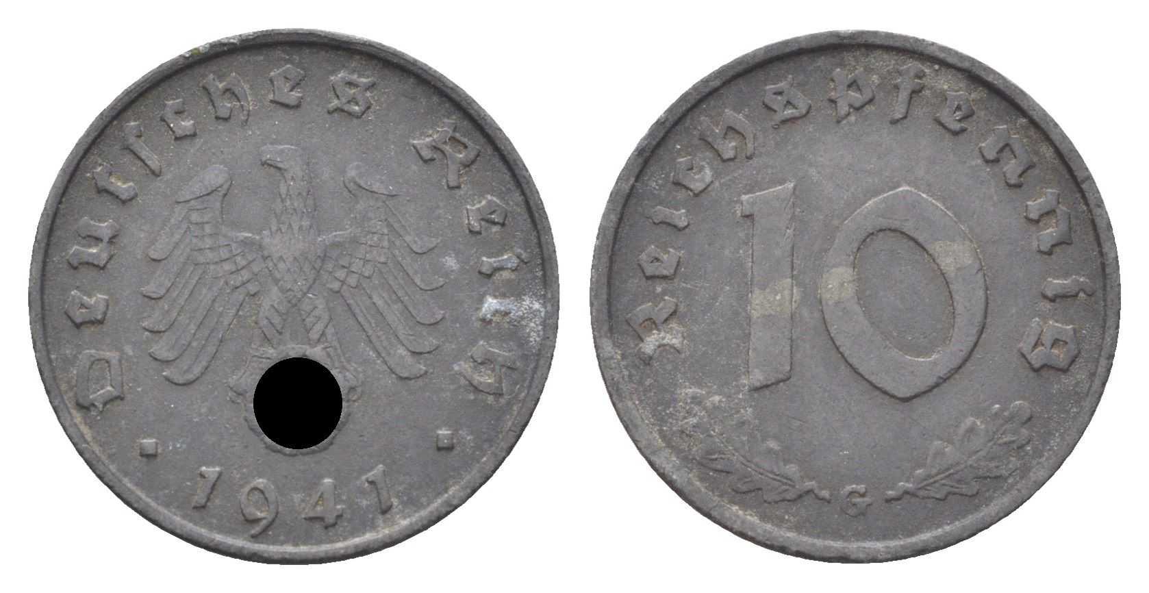 Германия 10 рейхспфеннигов 1941 G KM 101, J. 371 цинк 4705-464