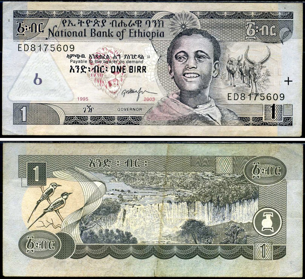 Эфиопия 1 быр 1995/2003 Pick 46 c бумага 7221-30-3-2