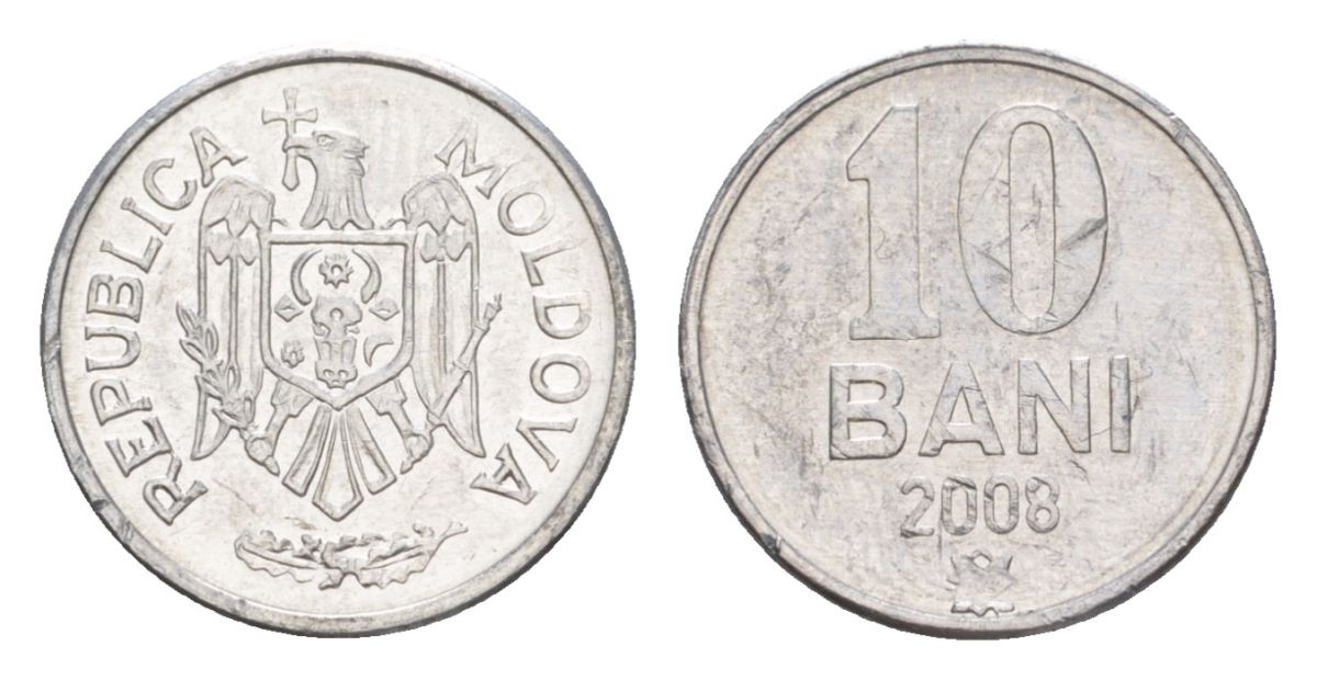 Молдавия (Молдова) 10 бань (бани) 2008 KM 7 алюминий aUNC 4632-759