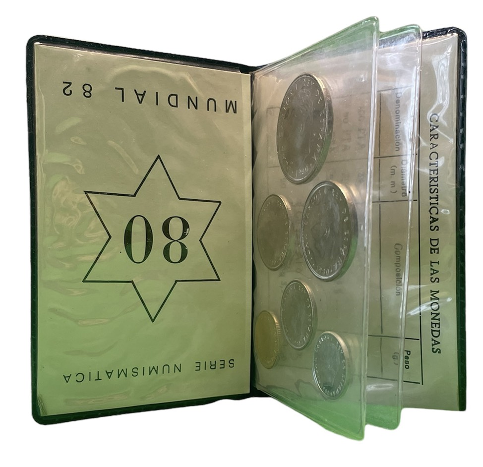 Испания официальный набор из 6 монет (50 сентимов; 1, 5, 25, 50 и 100 песет) 1980 чемпионат мира по футболу в Испании 1982 года KM MS11 (815, 816, 817, 818, 819 и 820)  UNC 1-5-2-08