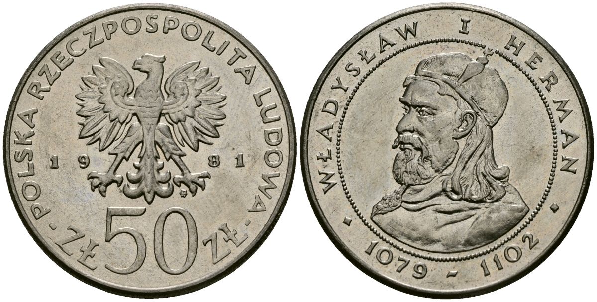 Польша 50 злотых 1981 Князь Владислав I Герман Y 128 медно-никель 4168-843