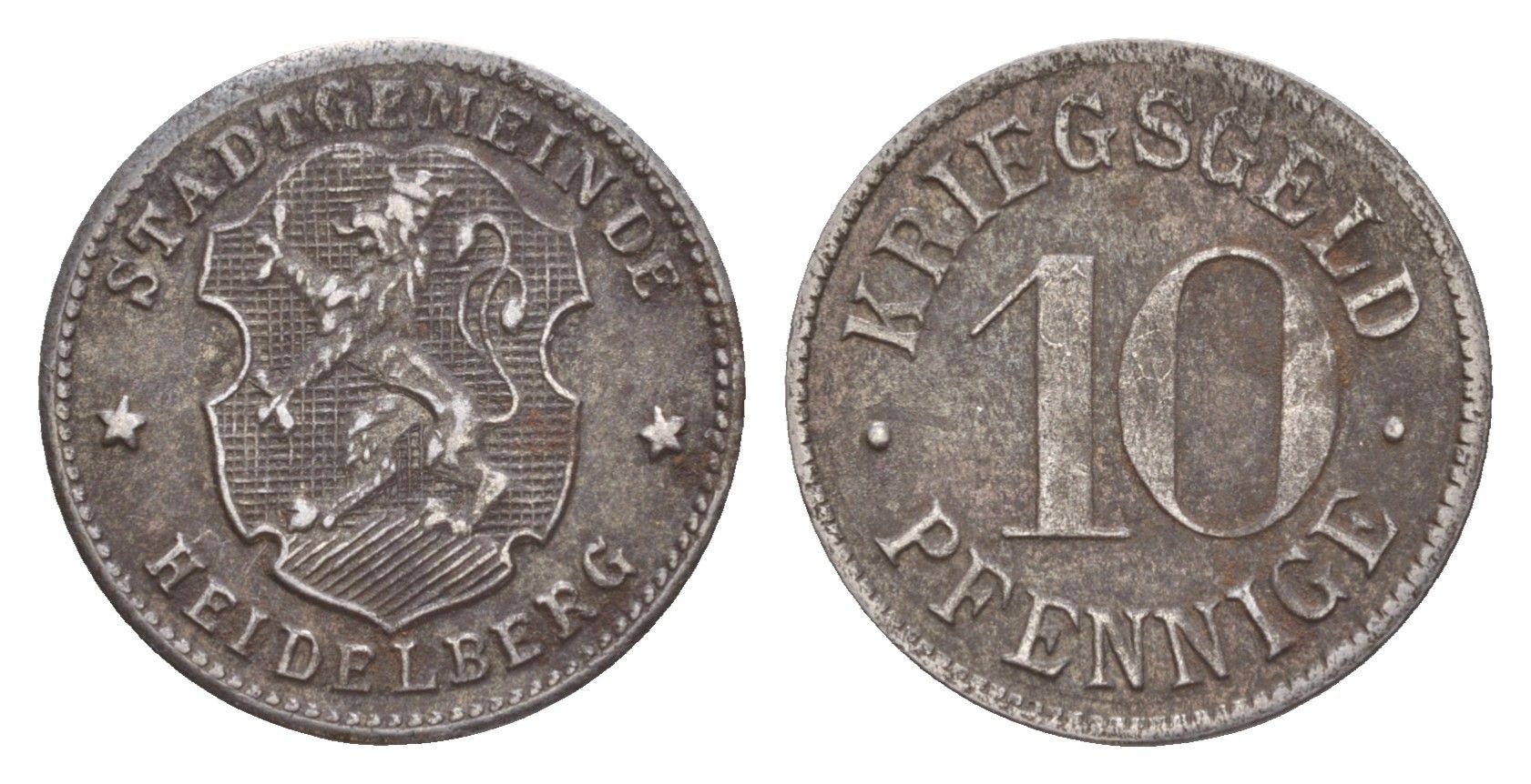 Гейдельберг 10 пфеннигов ND (1919-1920) Funck 203.3, Men05 11175.1 железо 4532-335