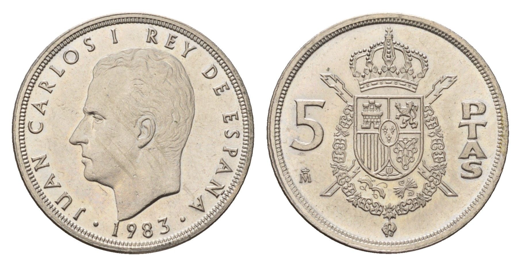 Испания 5 песет 1983 Хуан Карлос I (1975-2014) KM 823 медно-никель UNC 3999-1226