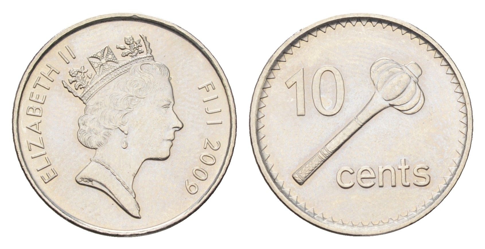 Фиджи 10 центов 2009 KM 120 сталь плакированная никелем UNC 4668-568