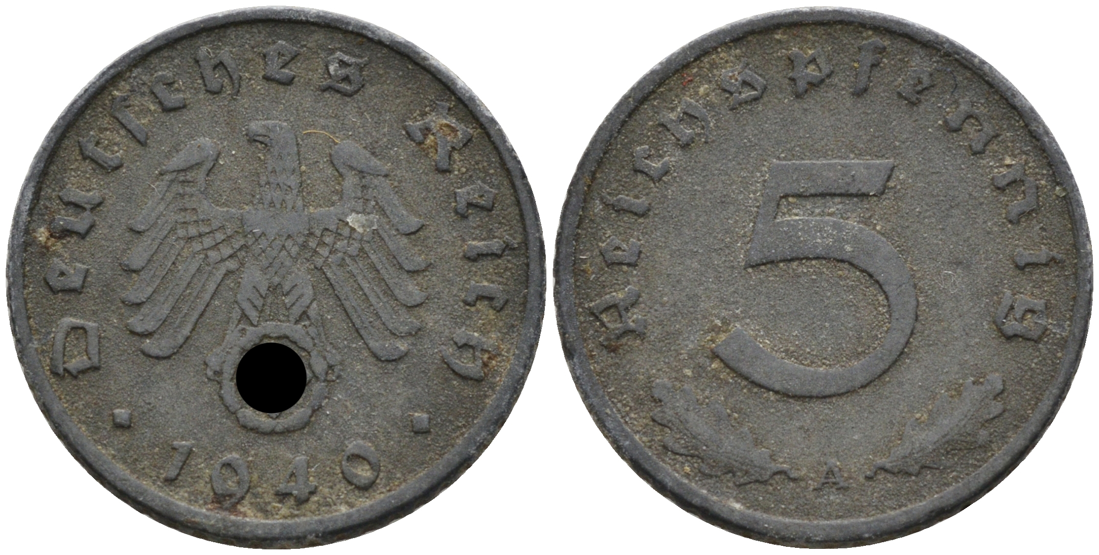 Германия 5 рейхспфеннигов 1940 A KM 100 цинк    4594-1123