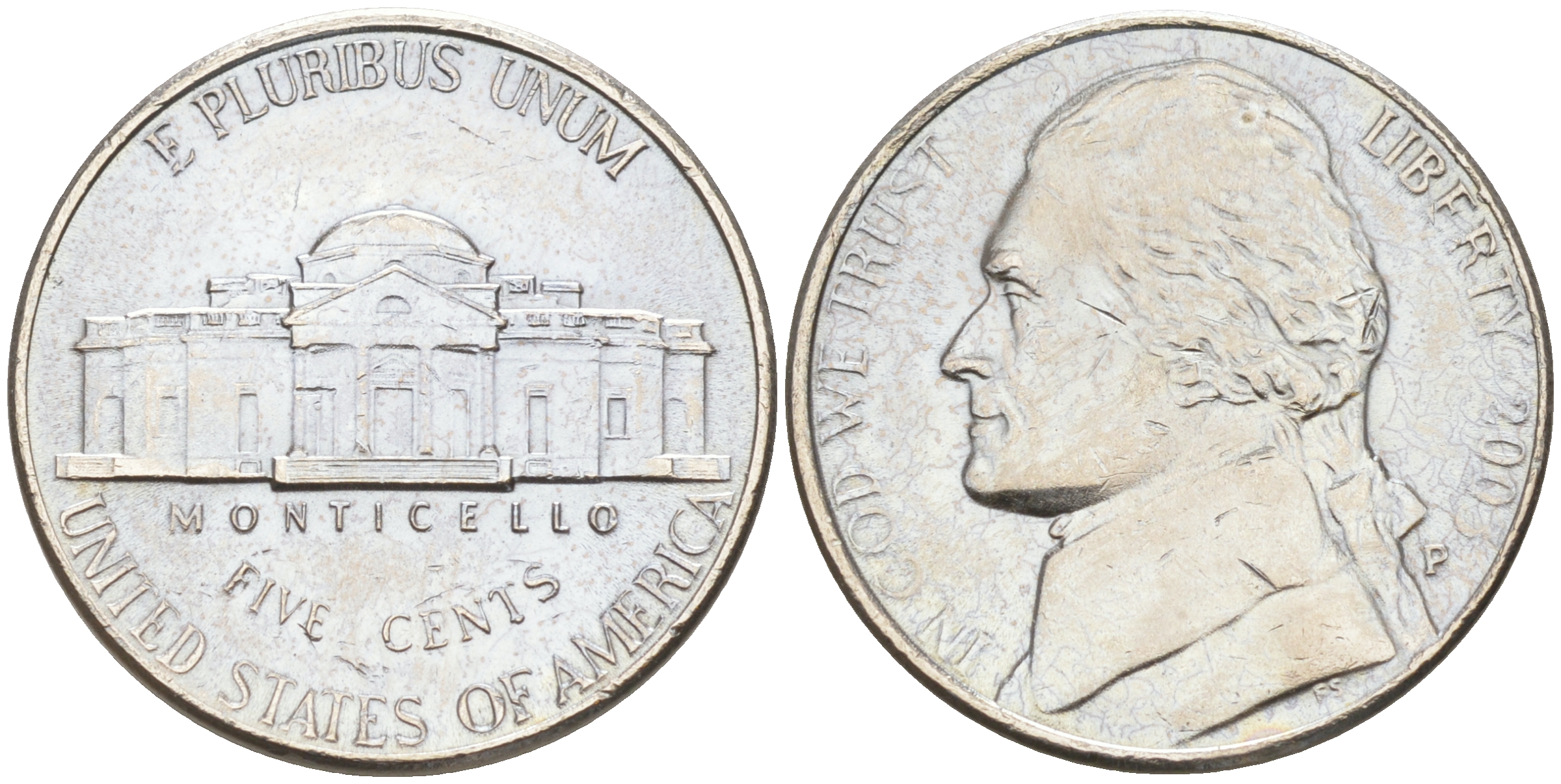 США 5 ЦЕНТОВ 2003 P ДЖЕФФЕРСОН KM A192 медно-никель 190-215