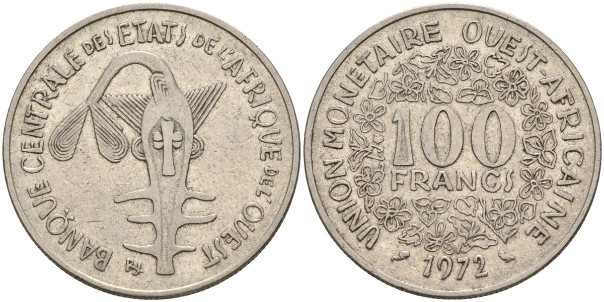 Западная Африка (BCEAO) 100 франков 2002 KM 4 никель 4597-521