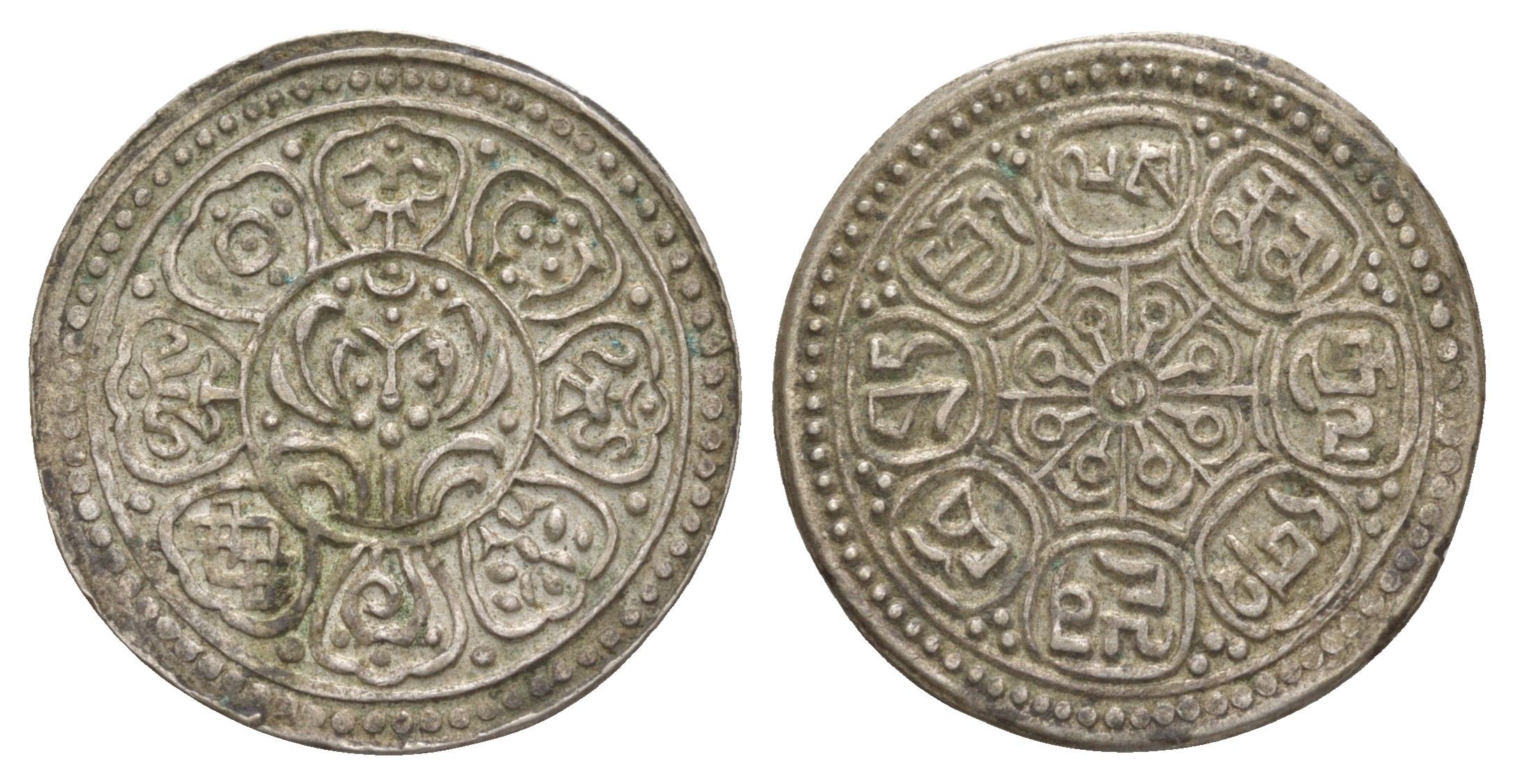 Тибет 2 тангки 1912 Y 15 серебро 00-819-25