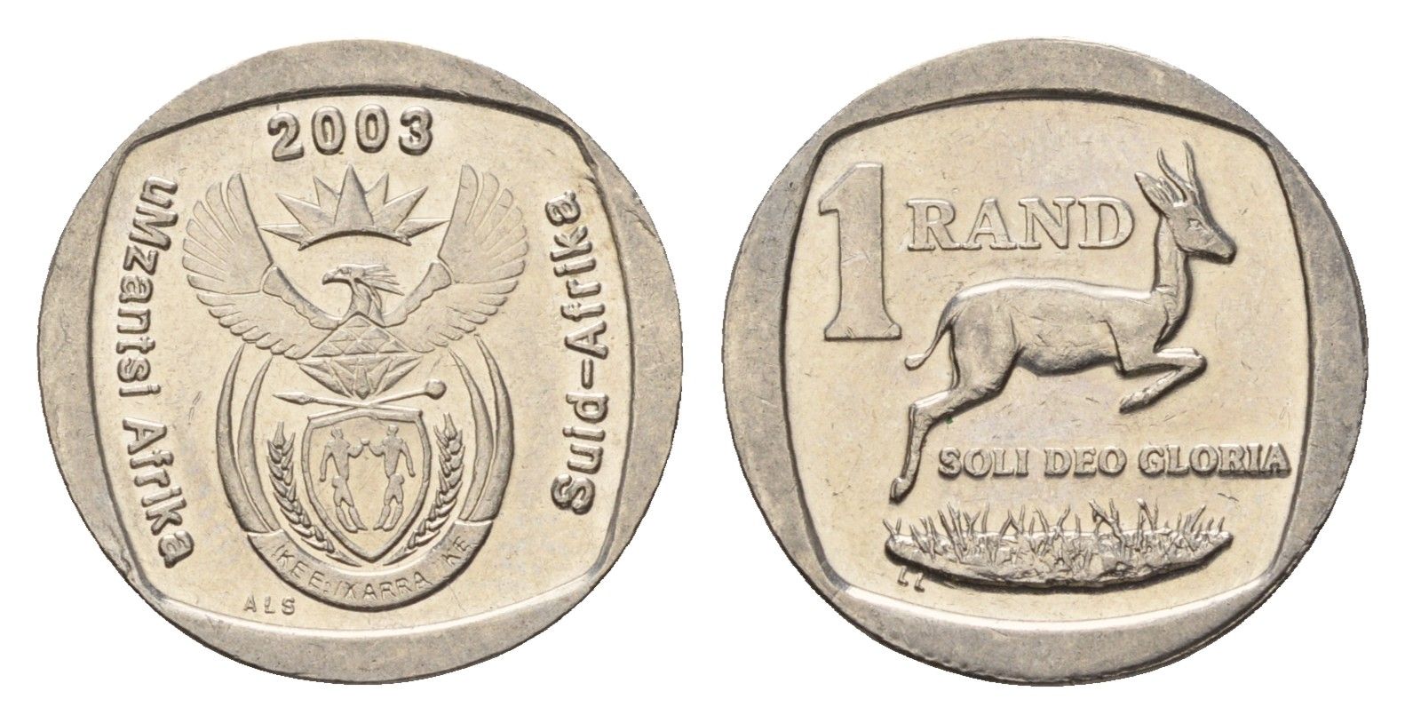ЮАР 1 ранд 2003 KM 332 медь плакированная никелем UNC 4682-753