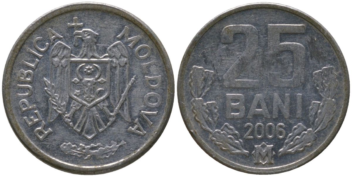 Молдавия 25 бани 2006 KM 3 алюминий 4549-1019