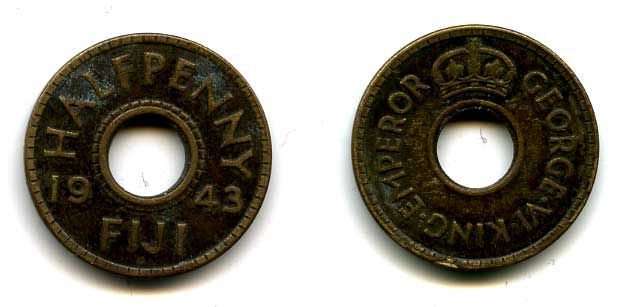 ФИДЖИ 1/2 ПЕНСА 1943 57-316