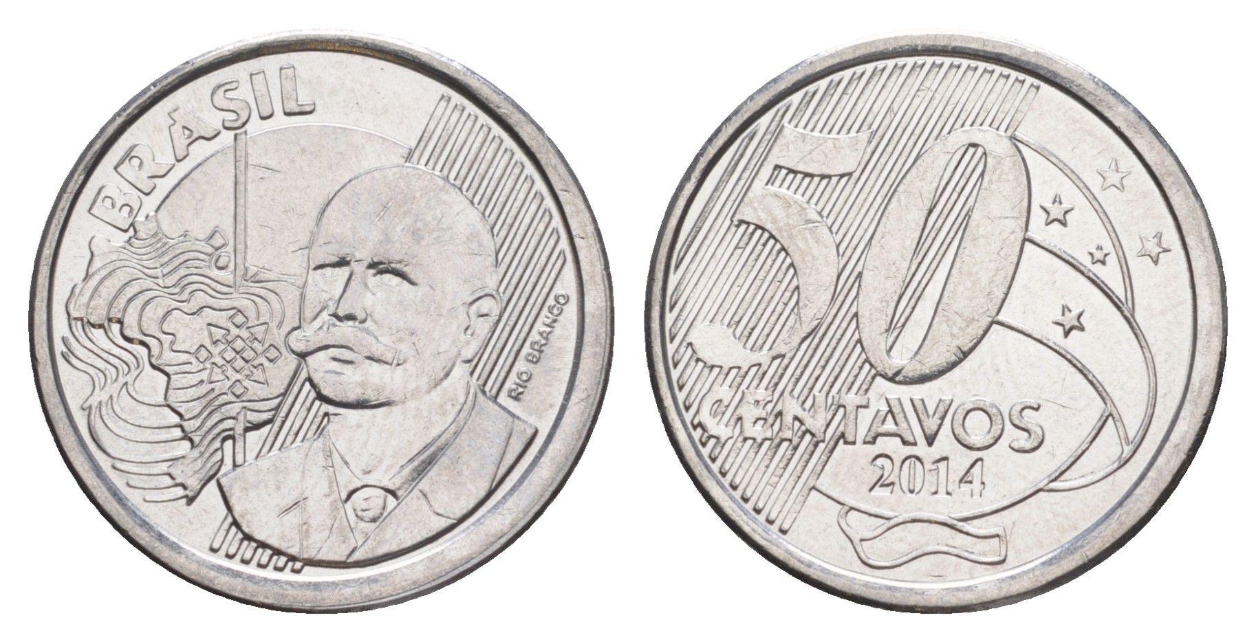 Бразилия 50 сентаво 2014 KM 651a нержавеющая сталь UNC 4642-1154