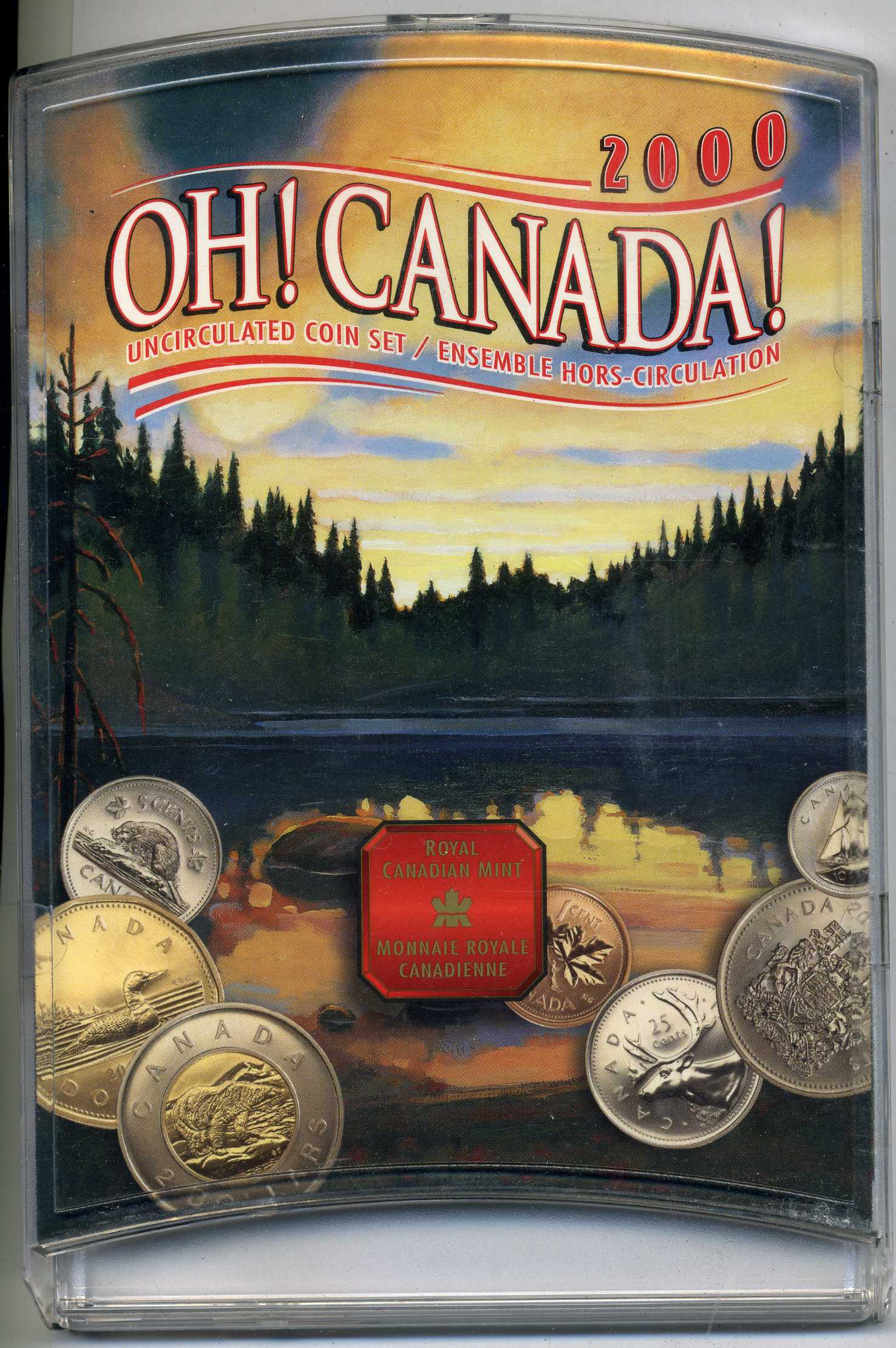 Канада набор из 7 монет 2000 официальный годовой набор, оригинальная пластиковая упаковка BUNC 3-4-9-07