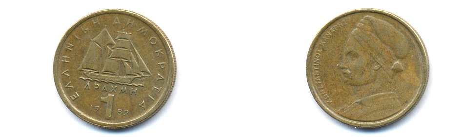 Греция 1 драхма 1982 адмирал Константин Канарис KM 116 никель латунь 4379-864