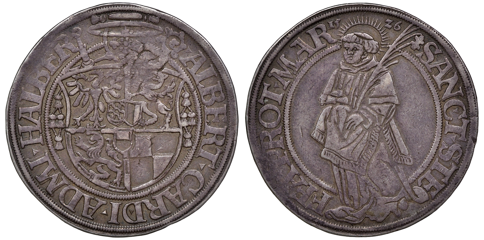 Хальберштадт (Halberstadt) 1 талер 1526 Альбрехт V Бранденбургский Dav. 9207 серебро 10-002-24